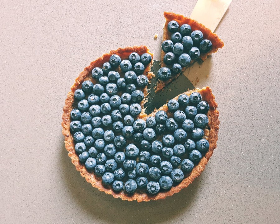 Tarta de cabello de ángel con&nbsp;arándanos